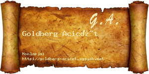 Goldberg Acicét névjegykártya